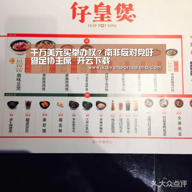 千万美元买举办权?南非反对党吁查足协主席-开云下载(图1) 开云竞猜